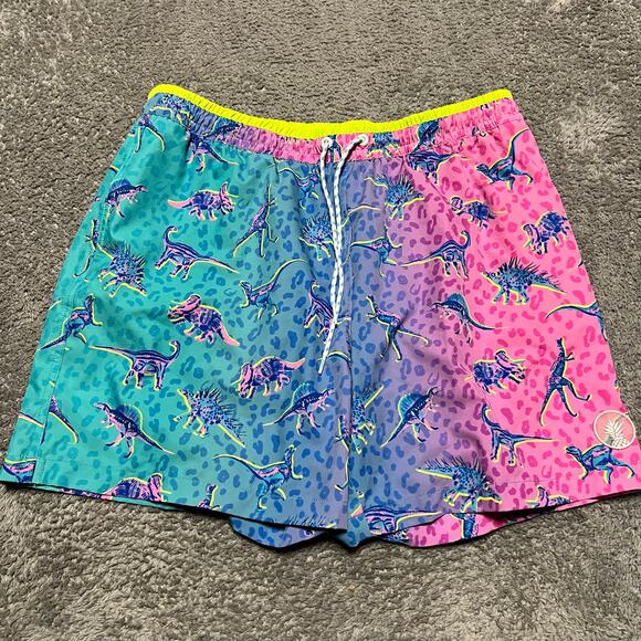 Chubbies Swim Trunks Mens XL The Dino Delights Neon Mesh Lined Board Shorts *** - Picture 1 of 9